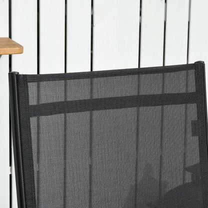 Ensemble de 2 chaises longues de patio Outsunny, fauteuil inclinable d'extérieur 2 pièces avec roulettes, dossier réglable sur 5 niveaux
