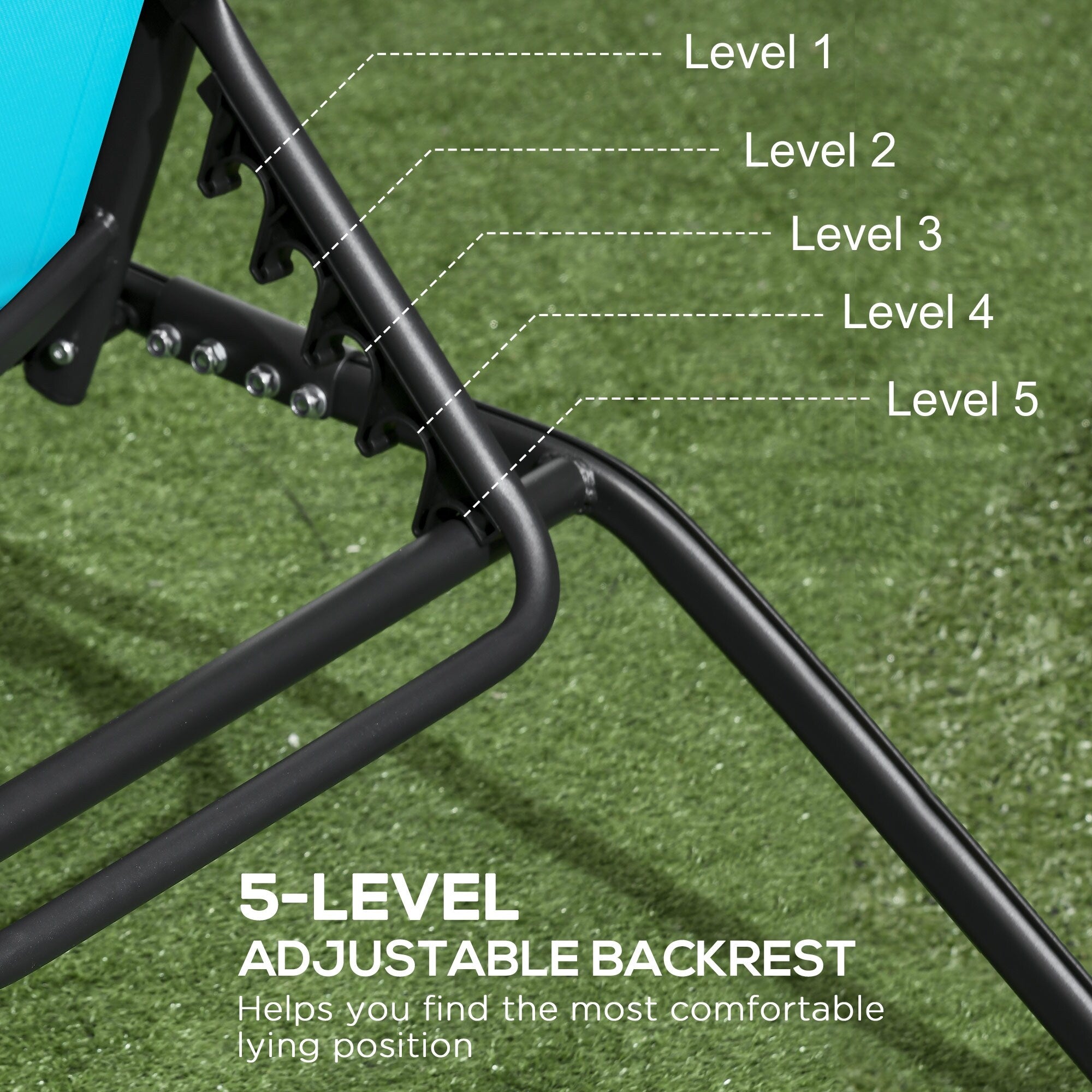 Ensemble de 2 chaises longues de patio Outsunny, fauteuil inclinable d'extérieur 2 pièces avec roulettes, dossier réglable sur 5 niveaux