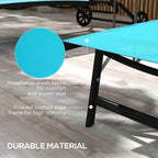 Ensemble de 2 chaises longues de patio Outsunny, fauteuil inclinable d'extérieur 2 pièces avec roulettes, dossier réglable sur 5 niveaux