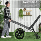 Ensemble de 2 chaises longues de patio Outsunny, fauteuil inclinable d'extérieur 2 pièces avec roulettes, dossier réglable sur 5 niveaux