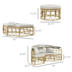 Ensemble de meubles de jardin Outsunny, lit de repos rond d'extérieur avec auvent rétractable, canapé sectionnel en rotin PE creux