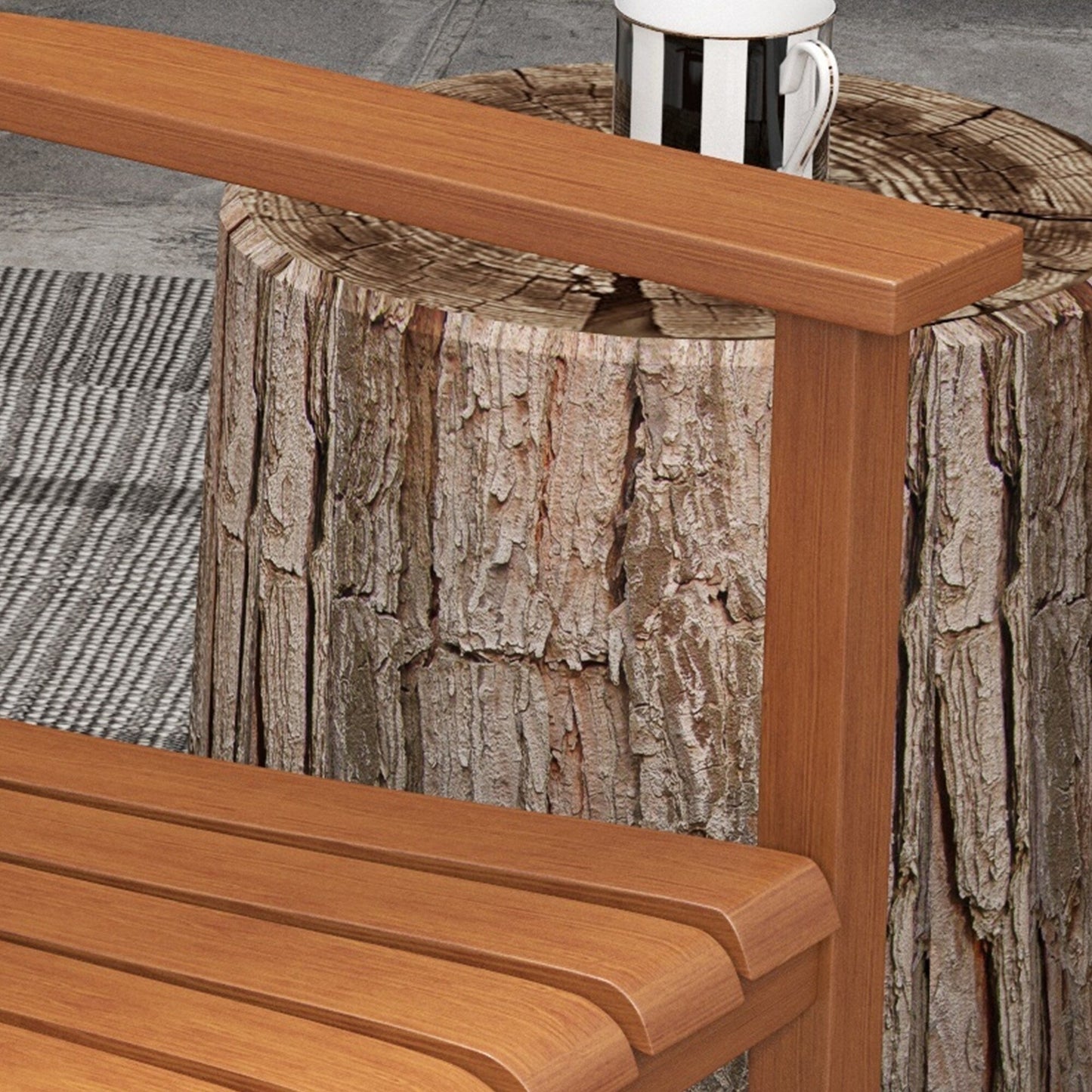 Ensemble de chaises à bascule en bois Outsunny avec table d'appoint pliable, chaises à bascule d'extérieur