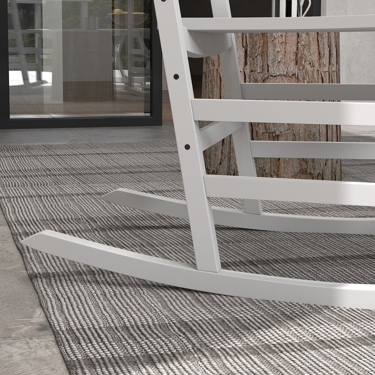 Ensemble de chaises à bascule en bois Outsunny avec table d'appoint pliable, chaises à bascule d'extérieur