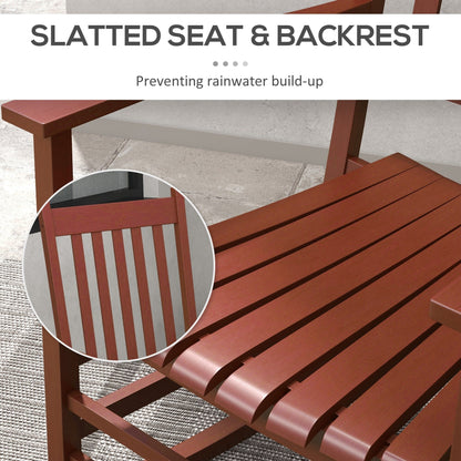 Ensemble de chaises à bascule en bois Outsunny avec table d'appoint pliable, chaises à bascule d'extérieur