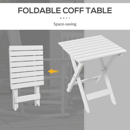 Ensemble de chaises à bascule en bois Outsunny avec table d'appoint pliable, chaises à bascule d'extérieur