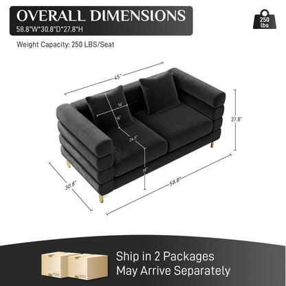 Canapé Ouyessir Mid-Century pour chambre, salon, bureau, appartement