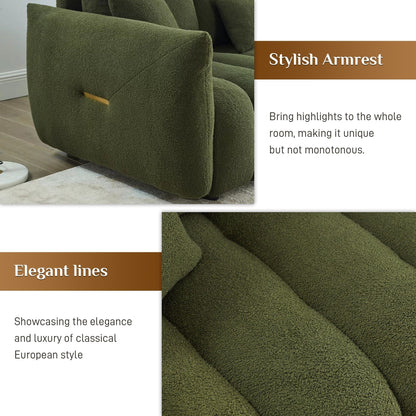 Canapé Ouyessir rembourré en tissu doux avec 3 coussins
