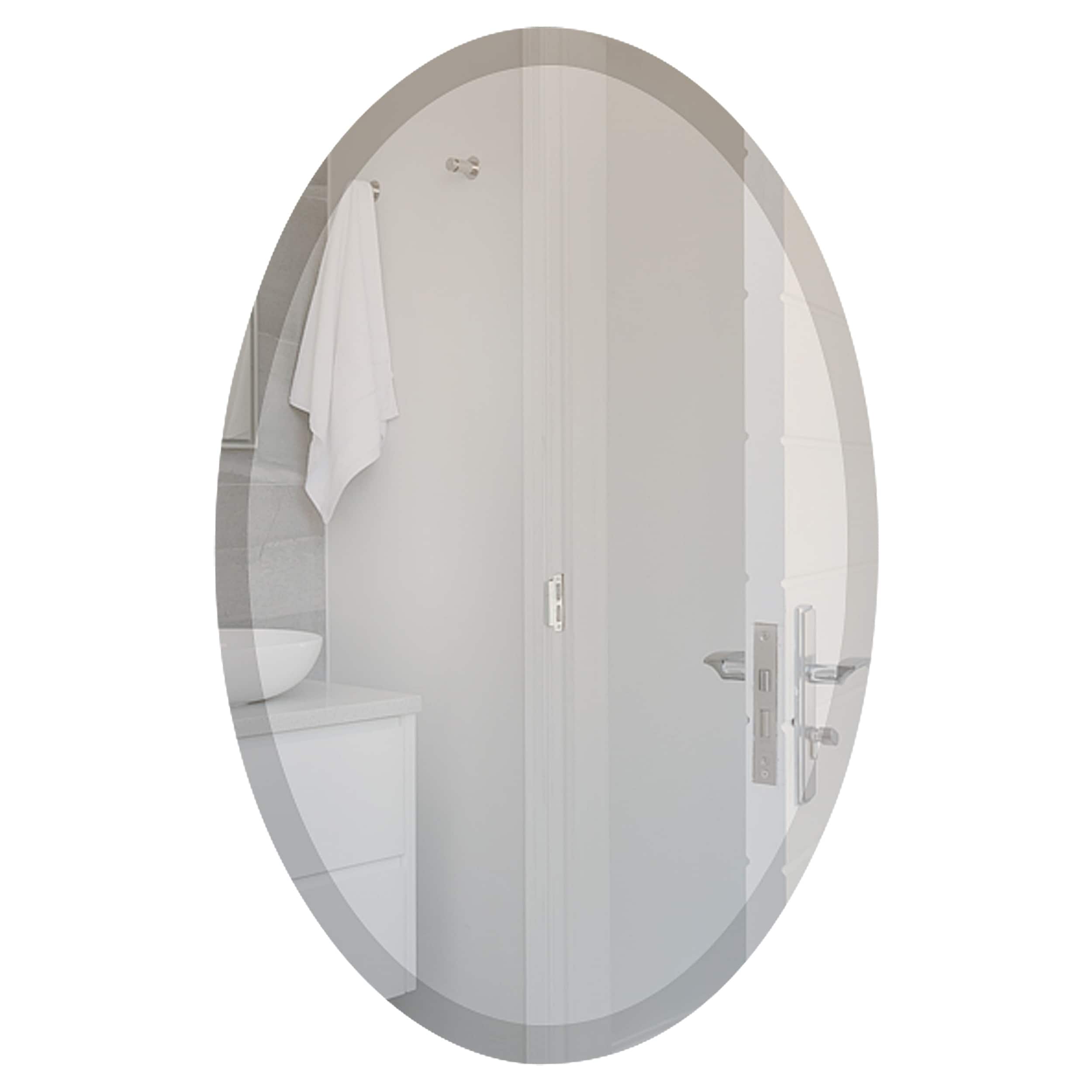 Miroir ovale biseauté sans cadre Wells