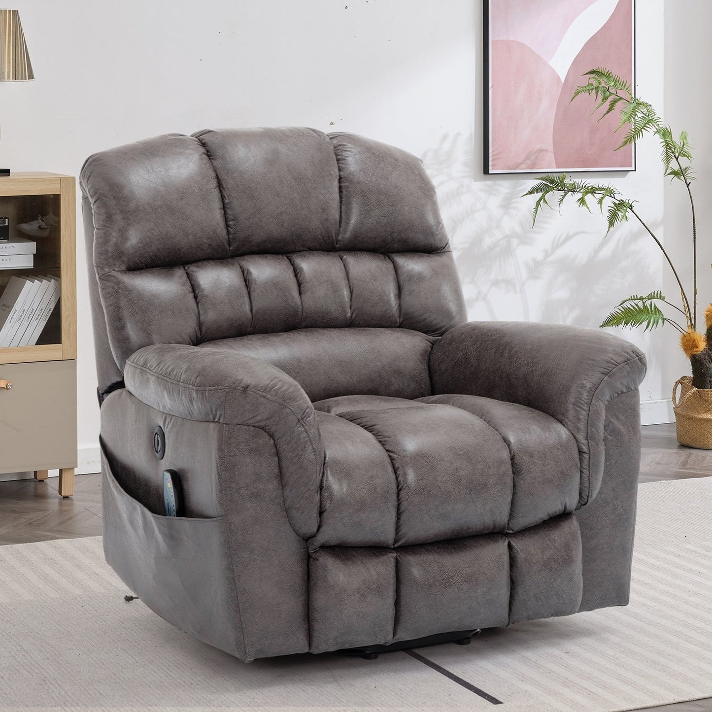Fauteuil inclinable électrique surdimensionné de 42 po avec massage et chauffage