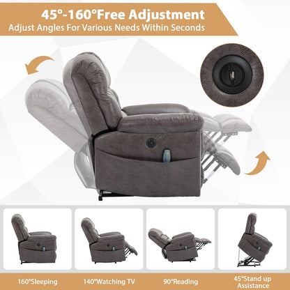 Fauteuil inclinable électrique surdimensionné de 42 po avec massage et chauffage