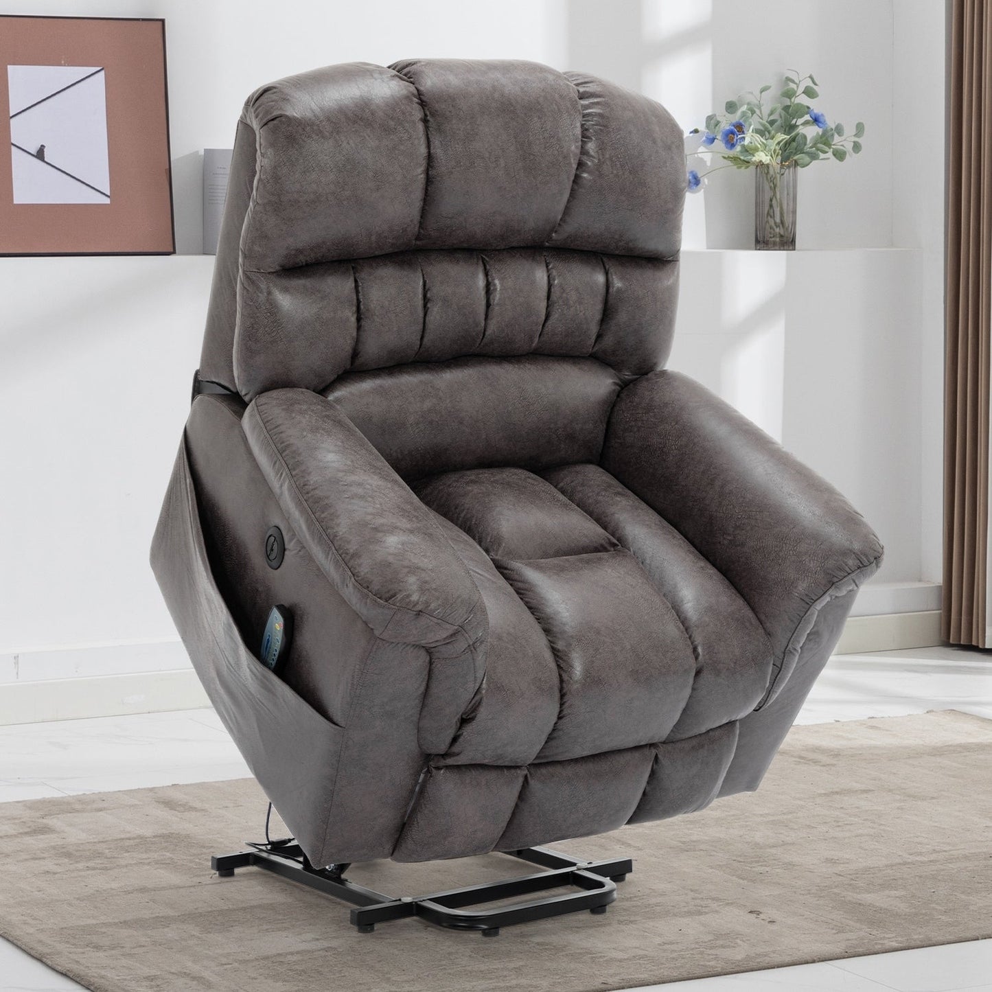 Fauteuil inclinable électrique surdimensionné de 42 po avec massage et chauffage