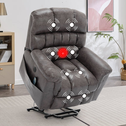 Fauteuil inclinable électrique surdimensionné de 42 po avec massage et chauffage