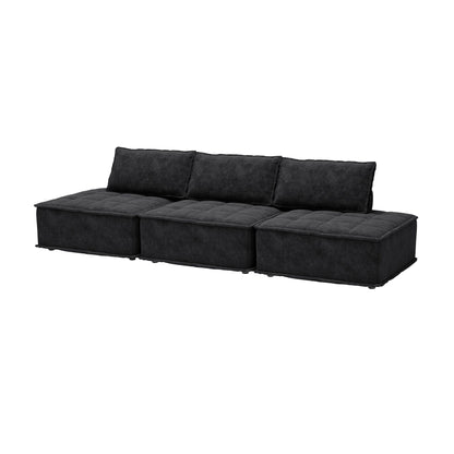 Ensemble de canapés carrés modulaires surdimensionnés 3 pièces en chenille avec coussins en mousse haute densité, combinaison libre