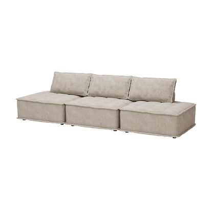Ensemble de canapés carrés modulaires surdimensionnés 3 pièces en chenille avec coussins en mousse haute densité, combinaison libre