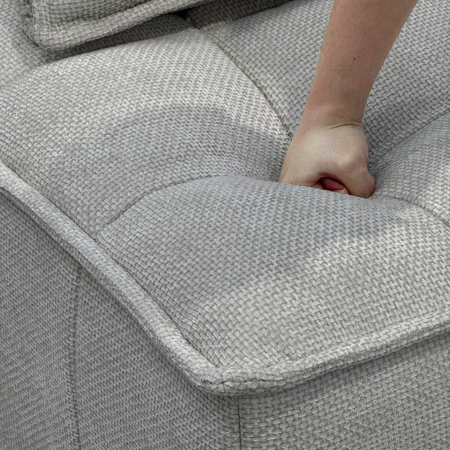 Ensemble de canapés carrés modulaires surdimensionnés en chenille, 6 pièces, avec coussins en mousse haute densité, combinaison libre