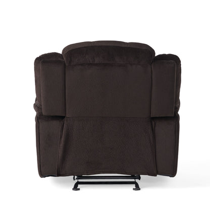 Fauteuil inclinable surdimensionné en tissu pelucheux marron