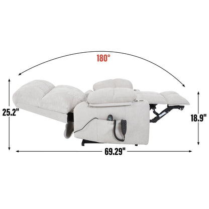 Fauteuil inclinable électrique surdimensionné en chenille avec deux porte-gobelets