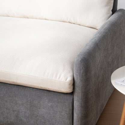 Fauteuil d'appoint simple surdimensionné en chenille, siège large et profond, avec coussins décoratifs par Harper&amp;Bright Designs