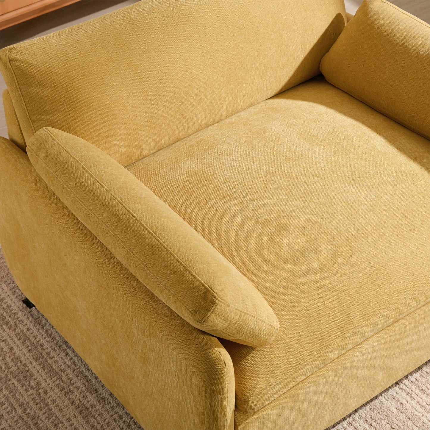 Fauteuil d'appoint simple surdimensionné en chenille, siège large et profond, avec coussins décoratifs par Harper&amp;Bright Designs