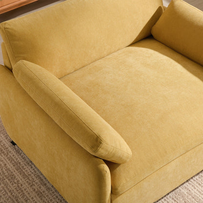 Fauteuil d'appoint simple surdimensionné en chenille, siège large et profond, avec coussins décoratifs par Harper&amp;Bright Designs