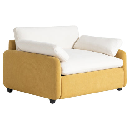 Fauteuil d'appoint simple surdimensionné en chenille, siège large et profond, avec coussins décoratifs par Harper&amp;Bright Designs