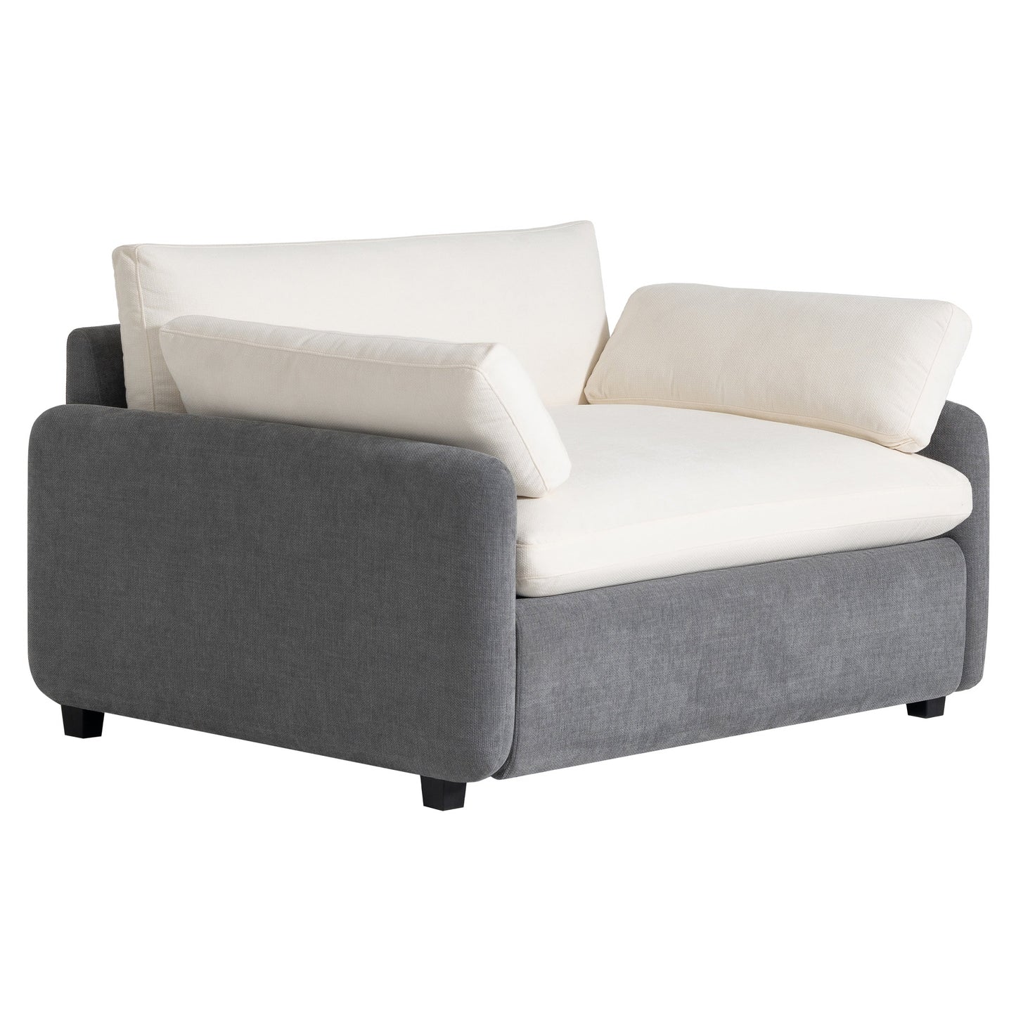 Fauteuil d'appoint simple surdimensionné en chenille, siège large et profond, avec coussins décoratifs par Harper&amp;Bright Designs