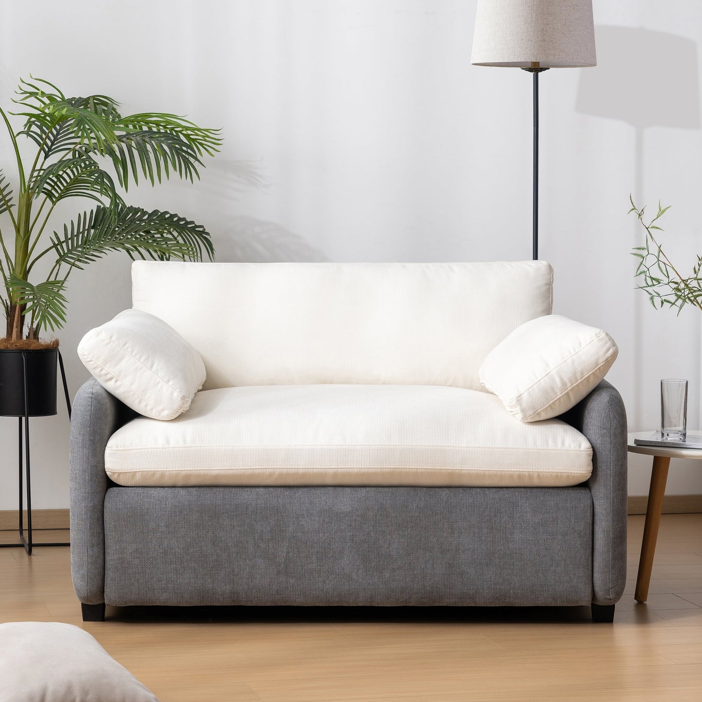 Fauteuil d'appoint simple surdimensionné en chenille, siège large et profond, avec coussins décoratifs par Harper&amp;Bright Designs