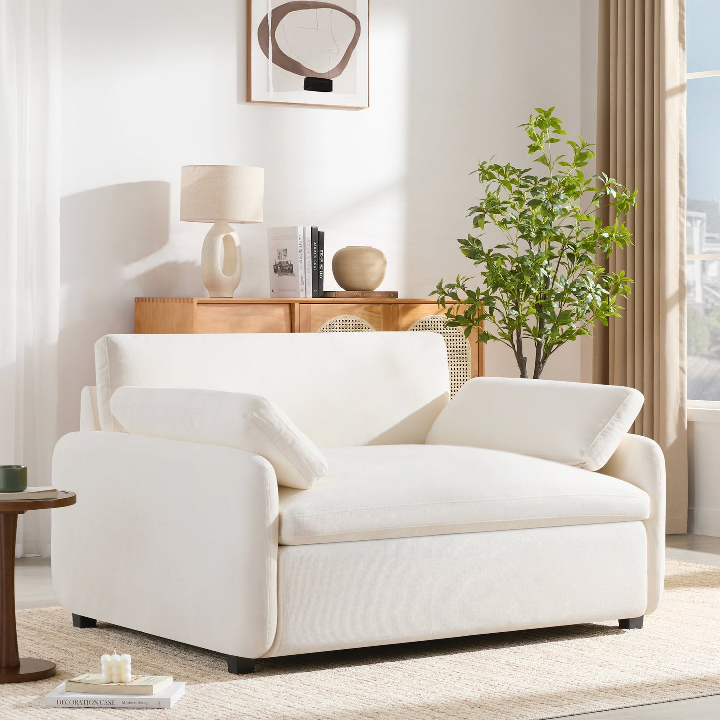 Fauteuil simple surdimensionné en chenille
