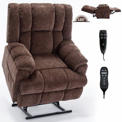 Fauteuil inclinable massant électrique surdimensionné en chenille avec chauffage lombaire et massage, position à plat à 180°
