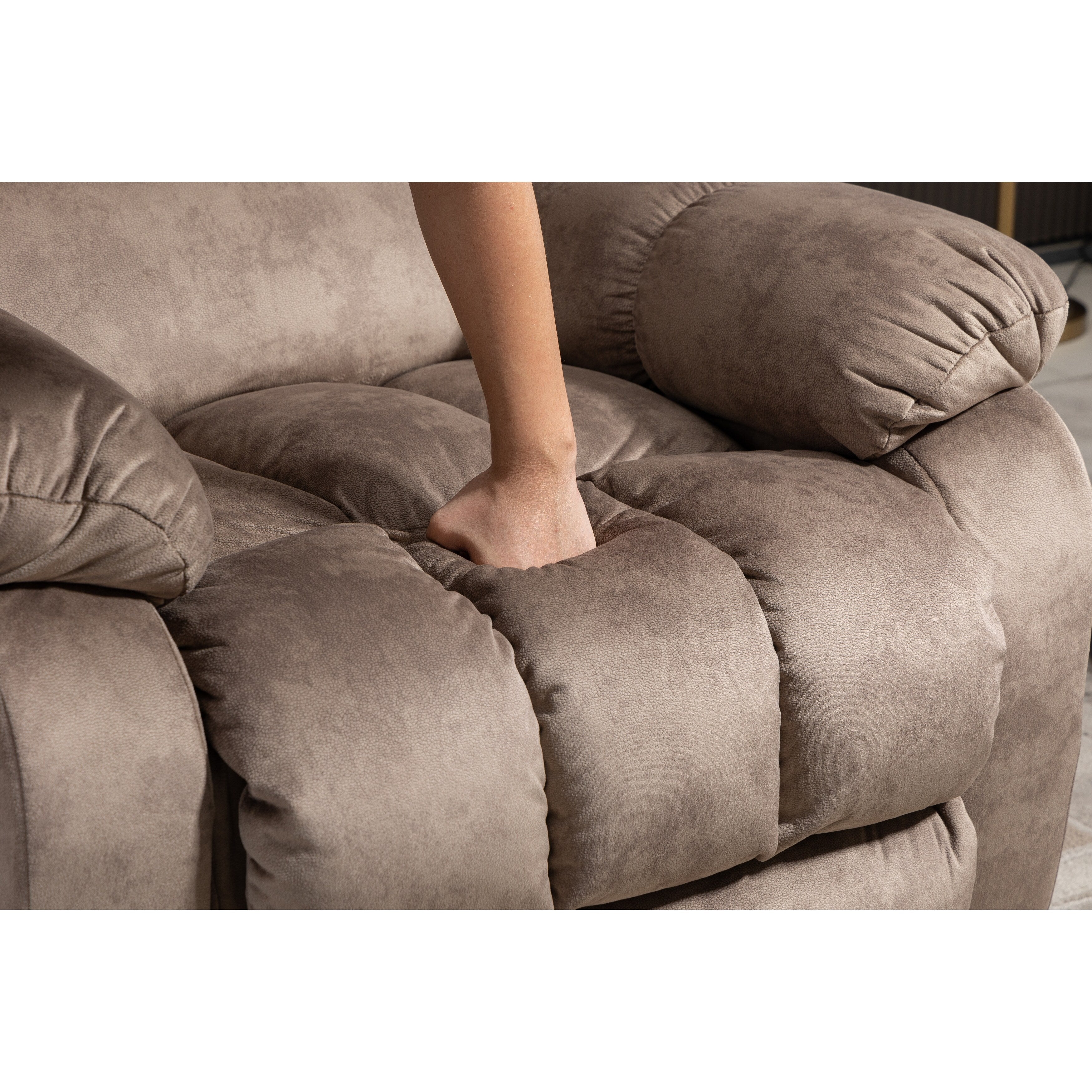 Fauteuil inclinable électrique surdimensionné en tissu chenille avec massage à 8 points et chauffage lombaire, poches latérales