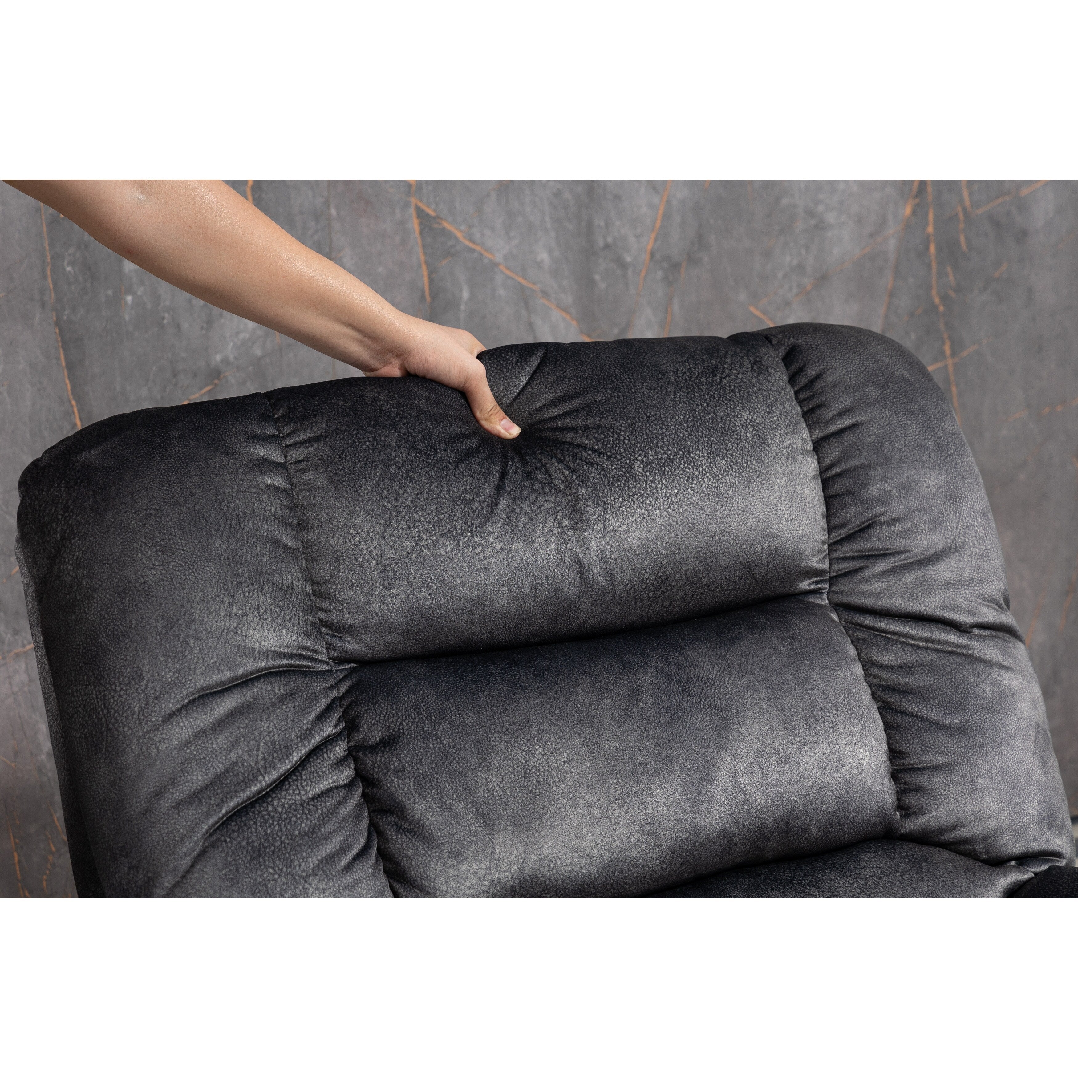 Fauteuil inclinable électrique surdimensionné en tissu chenille avec massage à 8 points et chauffage lombaire, poches latérales