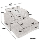 Fauteuil inclinable surdimensionné en velours côtelé, fauteuil à siège profond, canapé simple rembourré et épais avec oreiller et pouf