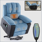 Fauteuil inclinable électrique surdimensionné en velours côtelé avec massage par vibrations, chauffage lombaire et poches latérales