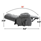 Fauteuil inclinable électrique surdimensionné à deux moteurs, positions infinies, avec massage en 8 points et chauffage lombaire, télécommande électrique