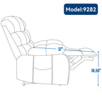 Fauteuil inclinable électrique surdimensionné à deux moteurs, positions infinies, avec massage en 8 points et chauffage lombaire, télécommande électrique