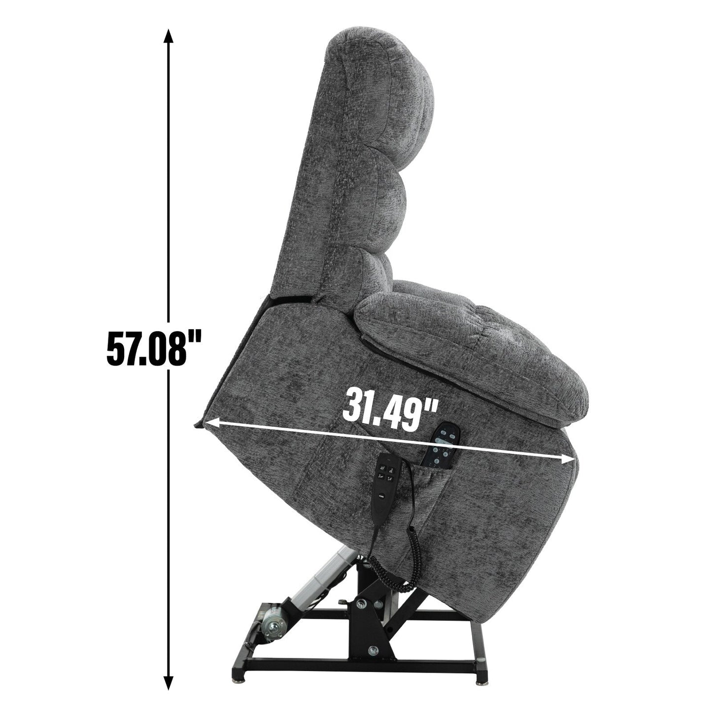 Fauteuil inclinable électrique surdimensionné à deux moteurs, positions infinies, avec massage en 8 points et chauffage lombaire, télécommande électrique