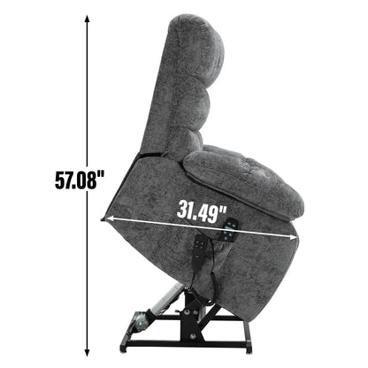 Fauteuil inclinable électrique surdimensionné à deux moteurs, positions infinies, avec massage en 8 points et chauffage lombaire, télécommande électrique