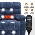 Fauteuil inclinable électrique surdimensionné à deux moteurs, positions infinies, avec massage en 8 points et chauffage lombaire, télécommande électrique