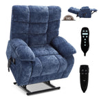 Fauteuil inclinable électrique surdimensionné à deux moteurs, positions infinies, avec massage en 8 points et chauffage lombaire, télécommande électrique