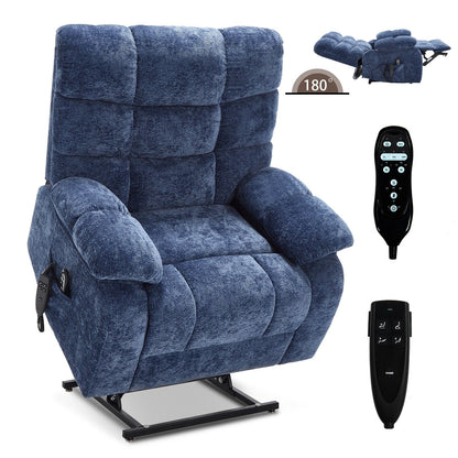 Fauteuil inclinable électrique surdimensionné à deux moteurs, positions infinies, avec massage en 8 points et chauffage lombaire, télécommande électrique