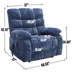 Fauteuil inclinable électrique surdimensionné à deux moteurs, positions infinies, avec massage en 8 points et chauffage lombaire, télécommande électrique