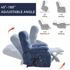Fauteuil inclinable électrique surdimensionné à deux moteurs, positions infinies, avec massage en 8 points et chauffage lombaire, télécommande électrique