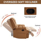 Fauteuil inclinable surdimensionné en tissu avec fonction pivotante et basculante à 360°, commande manuelle pour un confort maximal