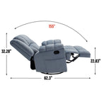 Fauteuil inclinable surdimensionné en tissu avec fonction pivotante et basculante à 360°, commande manuelle pour un confort maximal