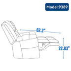 Fauteuil inclinable surdimensionné en tissu avec fonction pivotante et basculante à 360°, commande manuelle pour un confort maximal