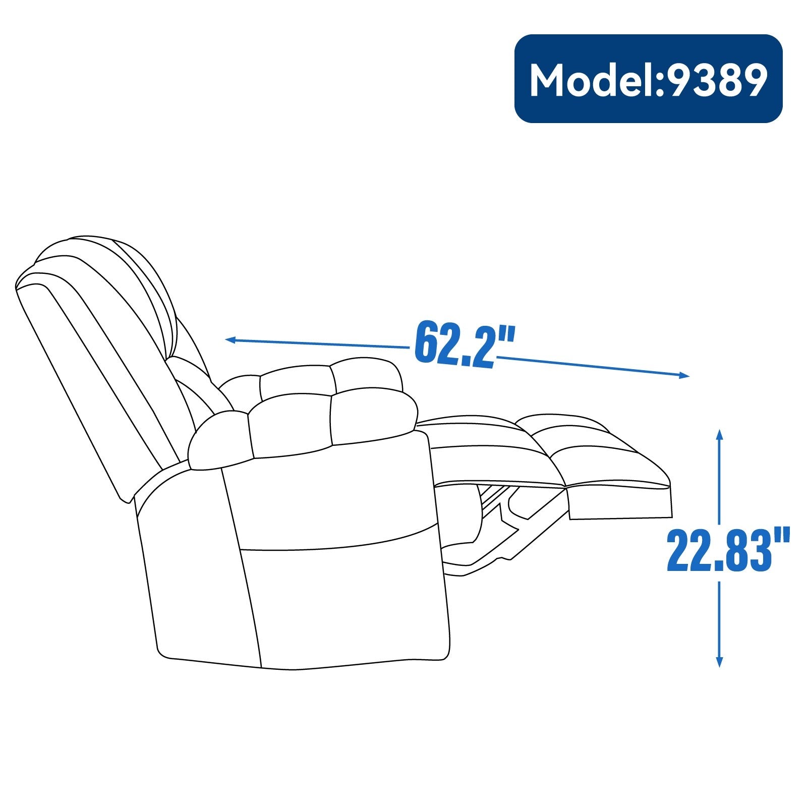 Fauteuil inclinable surdimensionné en tissu avec fonction pivotante et basculante à 360°, commande manuelle pour un confort maximal