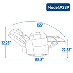 Fauteuil inclinable surdimensionné en tissu avec fonction pivotante et basculante à 360°, commande manuelle pour un confort maximal