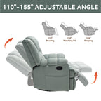 Fauteuil inclinable surdimensionné en tissu avec fonction pivotante et basculante à 360°, commande manuelle pour un confort maximal