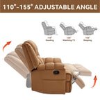 Fauteuil inclinable surdimensionné en tissu avec fonction pivotante et basculante à 360°, commande manuelle pour un confort maximal