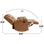 Fauteuil inclinable surdimensionné en tissu avec fonction pivotante et basculante à 360°, commande manuelle pour un confort maximal